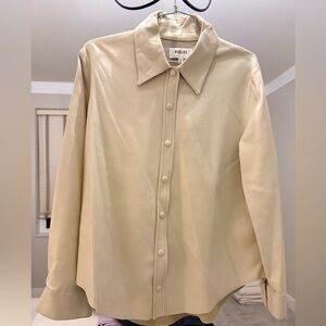 Agolde Cream Leather Shirt